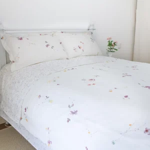 Printed Reversible Duvet Cover Flat Sheet Pillowcase Set 100% Cotton Bedding Sheet Set
