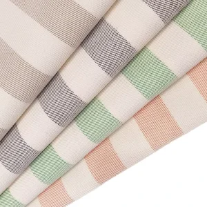 Printed Striped Woven Yarn dyed Jacquard Canvas Fabrics 100% Polyester Medium Weight 260 GSM for Sofa Pillows Tote
