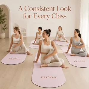 Private Label Arch Shape Yoga Mat with Matching Strap Bag and Accessories PU Rubber Yoga Set for Studios and Fitness Brands