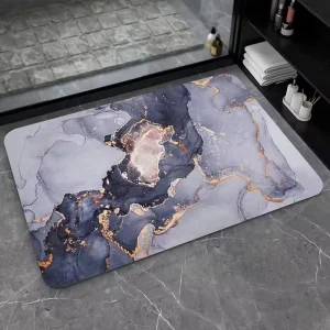 Private Label Modern Eco Friendly Absorbent Diatomite Shower Bathroom Floor Bath Mats Custom Printing Anti Slip Luxury Bath Mat