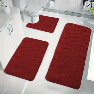 Procurement Agent Custom Washable 3 Piece Solid Microfiber Bath Mats Eco Friendly Machine Made Plastic Backed