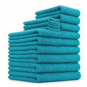 Professional 300GSM Waffle Weave Microfiber Glass Cleaning Towel 40x40cm Streak Free Lint Free Car Window Wash Cloth