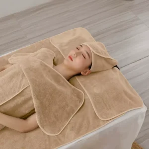 Professional 6pcs Beauty Salon Towel Set With Hole Large Towel Massage Physiotherapy Sheets Thickened Absorbent Bath Towel