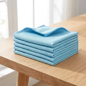 Professional Car Interior Cleaning Cloth Fish Scale Microfiber Towel for Detailing 30x30cm Lint Free Polishing Rag for Leather