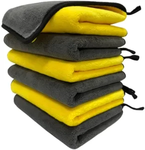 Professional Eco Friendly Woven 600gsm Microfiber Drying Towel for Car & Home Cleaning Highly Absorbent & Lint Free Coral Fleece