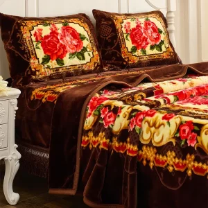 Professional Factory Custom Name Warm KOREAN STYLE Blanket Throw Winter Print MINK Blanket DOUBLE BED SIZE 4PCS SET