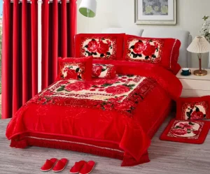 Professional Factory Warm Modern Style Comforter Set Double Bed Size 12PCS 100% Polyester All Season Floral Pattern