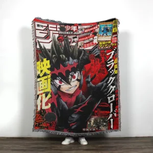 Professional Manufacturer Customized Anime Design Tapestry Jacquard Woven Cotton Polyester Throw Blanket Tassels Four Seasons