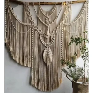 Professional Manufacturer Handmade Boho Huge Wall Decorations for Home Scandinavian Cotton Macrame Wall Hanging