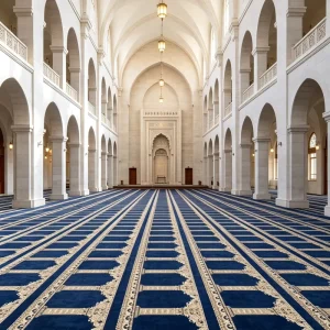 Professional Mosque Carpet Manufacturer Machine Made Custom Printed Design Anti-slip Large Rug for Church Worship Area