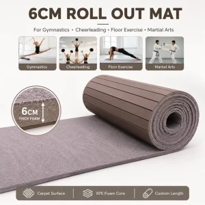 Professional Roll Out Training Mat Carpet XPE Foam for Rhythmic Gymnastics Cheerleading Martial Arts Factory Supply