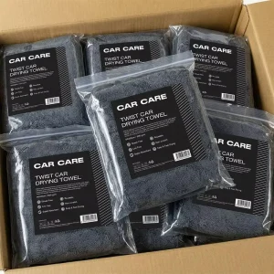 Professional Super Absorbent Twisted Loop Lint Free Streakless Wash Custom Logo Microfiber Car Detailing Towel Quick Dry
