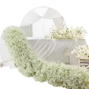 Promise Wedding Colorful Gypsophila Baby Breath Flower Table Runner Flower