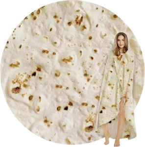 Promotional Custom Printed Eco Friendly Fleece Adult Tortilla Pizza Taco Throw Blanket Soft Waterproof Portable Home Travel