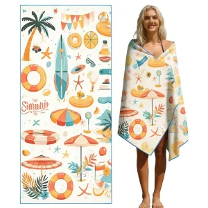 Promotional Microfiber Towel Custom Digital Printing Quick Dry Recycled Microfiber Beach Towel