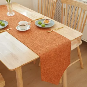 Pure Color Linen Simple Style Long Strip Table Flag Tea Flag Cloth Dining Side Cabinet Tea Table Runner