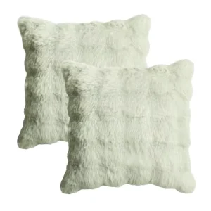 Pure Color Square Modern Faux Fur Washable Throw Pillow with 100% Polyester Filling
