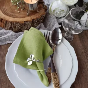 Pure Cotton Linen Table Napkin Set Custom Classic Style for Weddings Parties Restaurants