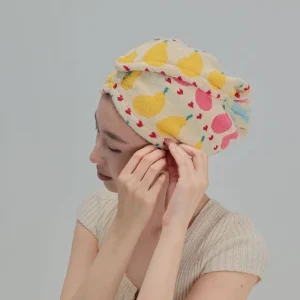 Pure Cotton Pear shaped Hair Drying Cap INS Style Absorbent Hair Drying Cap Bathroom Pure Cotton Combed Hair Drying Towel