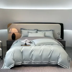 Pure Cotton Solid Wedding Four Piece Set for Seasons Breathable Durable Double Sided Home Bedding