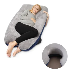 Pure Cotton U shaped Maternity Pillow White Cotton Cover Pregnant Women’s Whole Body Pillow