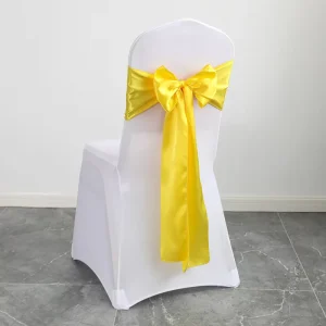 Pure Gold Polyester Folding Chair Sashes Pure Color Home Use Banquet Event Party Decoration for Weddings Holidays Celebrations