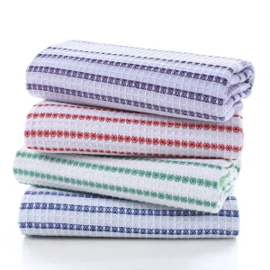 Pure Velour Kitchen Towels for Adults Antimicrobial Cotton and Polyester Square Plaid Design Ready Goods