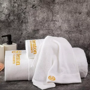 Pure White 100% Cotton Woven Hotel Towels Quick Dry Eco Friendly Towels for Theme Hotels Beauty Salons Bath