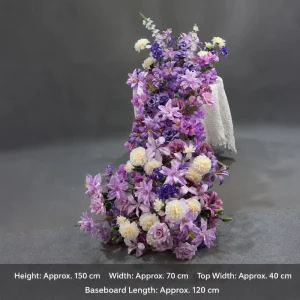 Purple Artificial Silk Wedding & Valentine’s Day Flower Runners Handmade Aisle Decor Environment Friendly