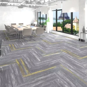 Puzzle Style PP Carpet Tile Modern Jacquard PVC Fireproof Carpet Tiles for Banquet Hall Flooring Cushioned for Home