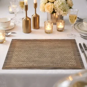 Pvc Plastic Rattan Placemats Durable Kitchen Table Mat Nonslip Washable Woven Washable Decor for Wedding Dining Table