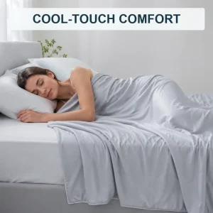 Q-Max Cooling Blanket for Hot Sleepers Lightweight Breathable Double-Sided Ice Cooling Comforter Summer Quilt