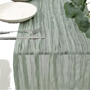 QIAOZE Luxury Modern Woven Embroidered Solid Pattern 100% Polyester Washable Customizable Long Table Runner Wedding Home Hotel