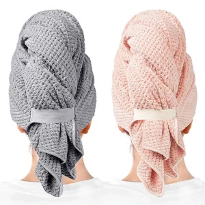 QINGYAN Dry Hair Cap Towel Super Absorbent Quick Drying Microfiber Hair Drying Cap Oversized Hair Wrap Bath Towel