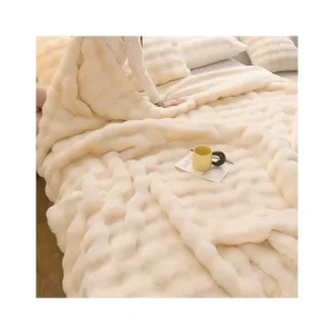QUNZHEN Custom Warm Soft Plush Fluffy Blankets Bedding Blanket Set for Bed Bedding Set