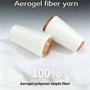 QingFeng Eco Friendly White Therm Insulation Anti Bacteria Spun Lightweight Aerogel Polyester Yarn for Circular Knitting