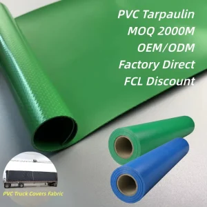 Quality Assurance CE ISO9001 18oz 610g 1000D PVC Coated Fabric Waterproof Vinyl Tarpaulin Fabric for Truck Cover