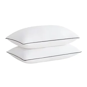 Quality Luxury Rectangle Bed Pillows 3D Microfiber Filling Alternative Breathable Cover Reduces Neck Pain King