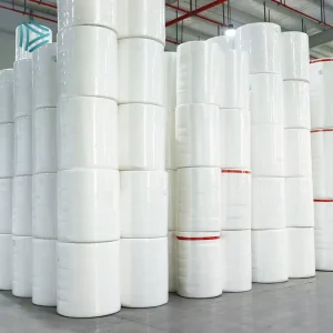 Quality Manufacturer Spunlace Nonwoven Hydrophobic Fabric for Sanitary Napkin 60% Viscose 40% Polyester Plain EF Mesh