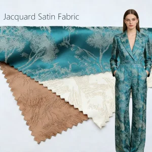 Quality Two Tone Satin Fabrics Draping Fabric Designer Free Sample Floral Jacquard Fabric for Clothing