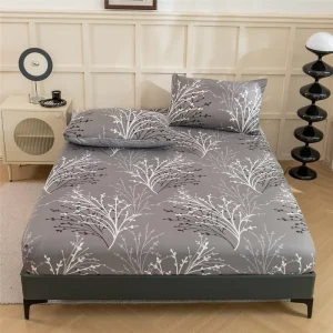 Queen 100% Microfiber Pillowcases 15inch Deep Bed Sheets Set Printed Fitted Sheets for Bed Fitted Sheet