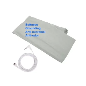 Queen 203x198x40 cm Silver Fiber Earthing Grounded Fitted Sleeping Bed Sheet With Cord and Plug