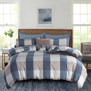 Queen Bedding Cover Duvet Set 3 Piece 100% Cotton Comforter Quilt Cover with Zipper