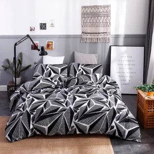 Queen Bedding Cover Duvet Set 3 Piece 1000 TC Luxury Microfiber Down Comforter Quilt Cover with Zipper
