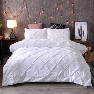 Queen Bedding Duvet Cover Set 3 Piece Elastic Embroidery Luxury Microfiber Down Comforter Quilt Cover Comfortable Fabric