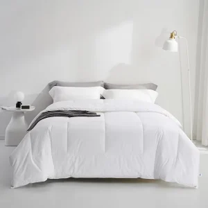 Queen Comforter Set White Comforter Boho Solid Color Bedding for All Season Soft Lightweight Microfiber