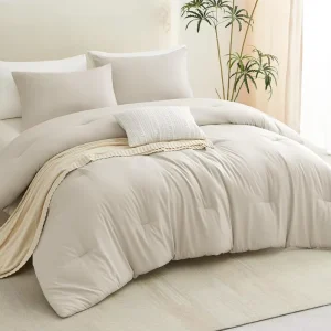 Queen Eco Friendly Modern Comforter Set 3 Pieces Solid Breathable Quilted 100% Poly Bedding Sets Soft Fluffy All Season