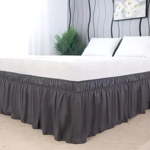 Queen King Custom Size Plain Color Solid Design 90gsm Light Weight Pleated Skirt for Bed Falda De Cama Ajustada Fitted Bed Skirt