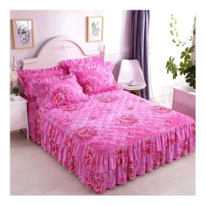 Queen King Quilted Thickened Non slip Bedspread Luxury Bedding Sets Sheet Bed Skirt