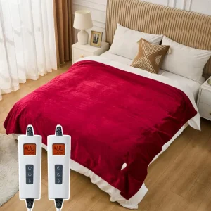 Queen King Size Electric Blanket 6 Heat Settings Dual Control Electric Heated Blanket for Bed